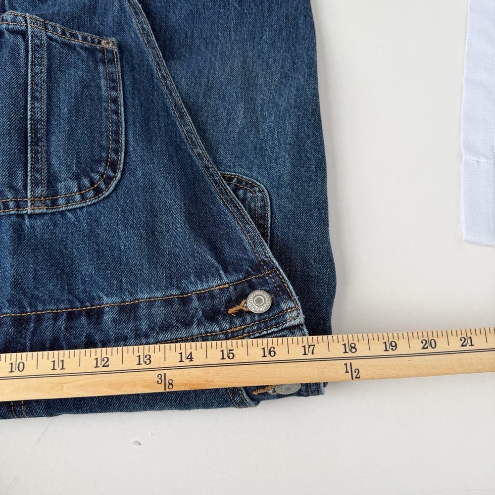 Old Navy Retro Y2K 90s Indigo Blue Denim Ankle Length Overalls Size 6 - Picture 9 of 14